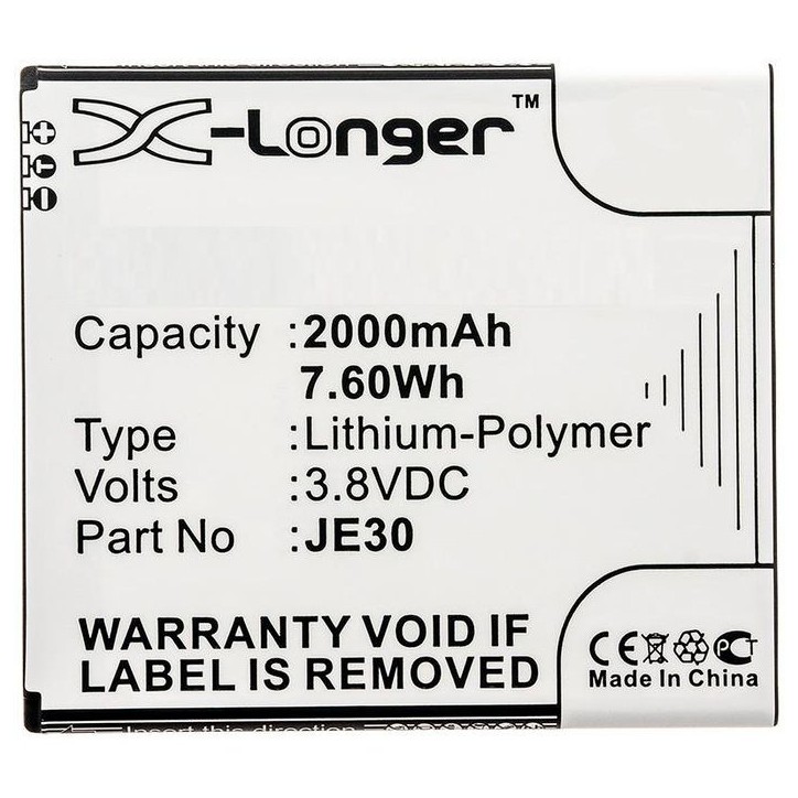 MBXMP-BA908 CoreParts Mobile Battery for Motorola 7.60Wh Li-Pol 3.8V 2000mAh Black, for Motorola Mobile, SmartPhone Moto E5 Play