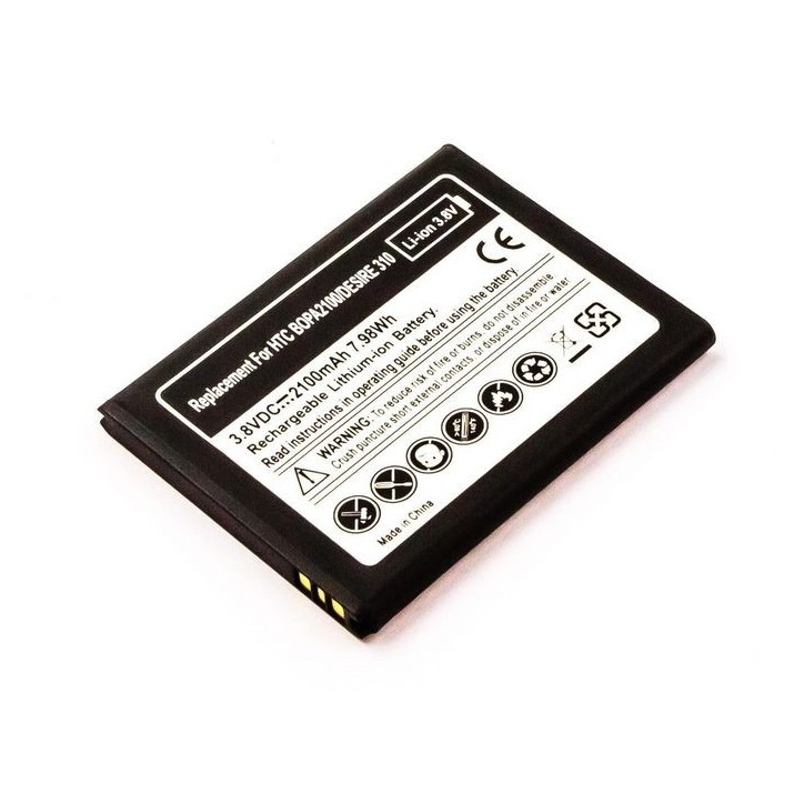 MBP-HTC1001 CoreParts Battery for Mobile 7.4Wh Li-ion 3.7V 2100mAh HTC BOPA2100 HTC Mobile Desire 310 MBP-HTC1001 CoreParts Battery for Mobile 7.4Wh Li-ion 3.7V 2100mAh HTC BOPA2100 HTC Mobile Desire 310