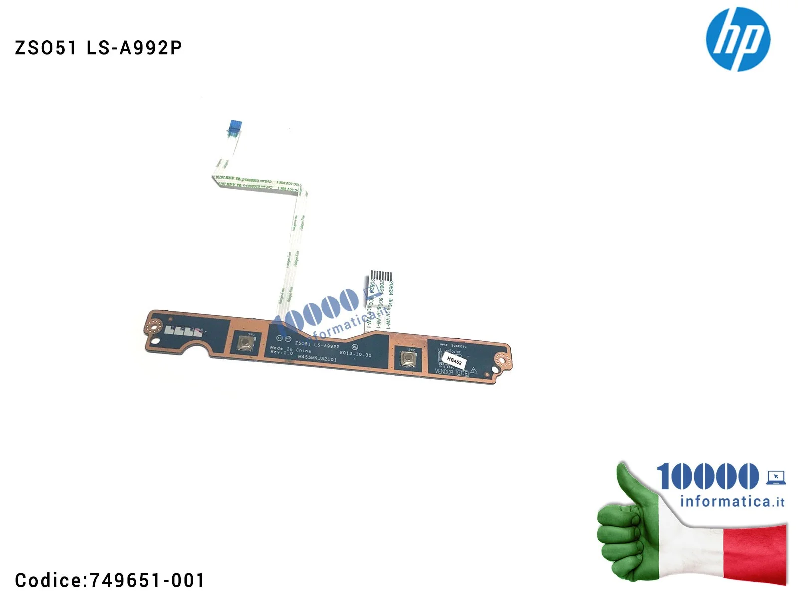 749651-001 Pulsanti Touchpad Tasto Board Mouse HP 15-G 15-R 250 256 G3 ZSO51 LS-A992P M455MKJ32L01 749651-001 Pulsanti Touchpad Tasto Board Mouse HP 15-G 15-R 250 256 G3 ZSO51 LS-A992P M455MKJ32L01