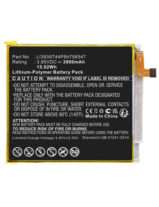 MBXMP-BA1736 MBXMP-BA1736 CoreParts Battery for ZTE Mobile, SmartPhone 15.02Wh Li-Polymer 3.85V 3900mAh Black for A2020, A202...