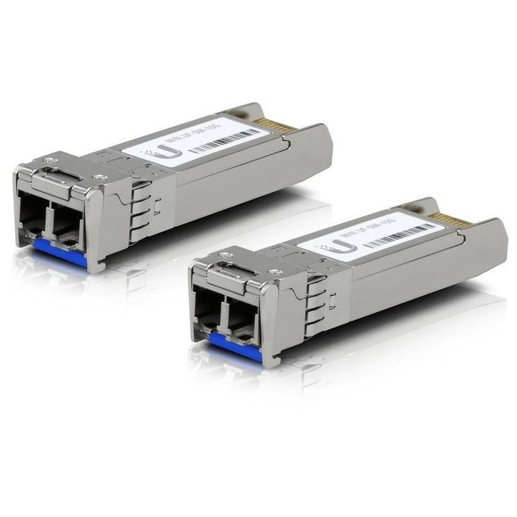 UACC-OM-SM-10G-D-2 Ubiquiti UFiber SFP Single-Mode Fiber Module, 10 Gbps, 10km Distance, 2-pack Silver