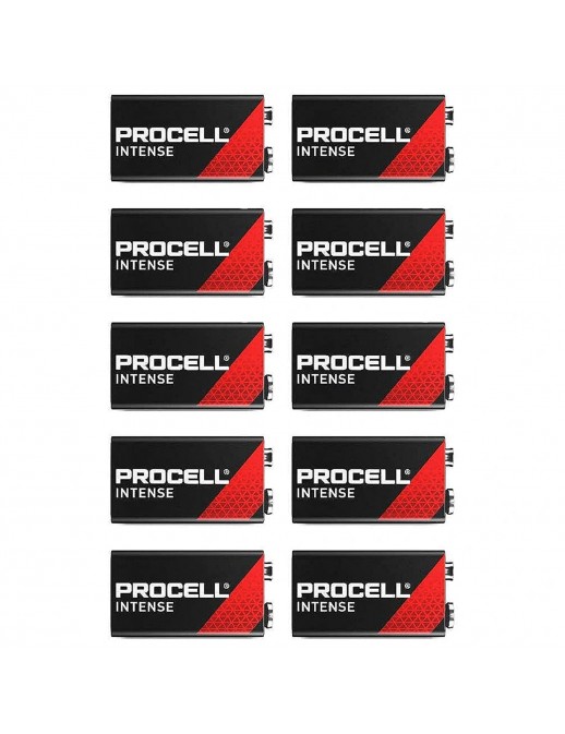 9V10-INTENSE Duracell Procell Intense Power 10 Batterie Pile 9V Alcalina 6LR61