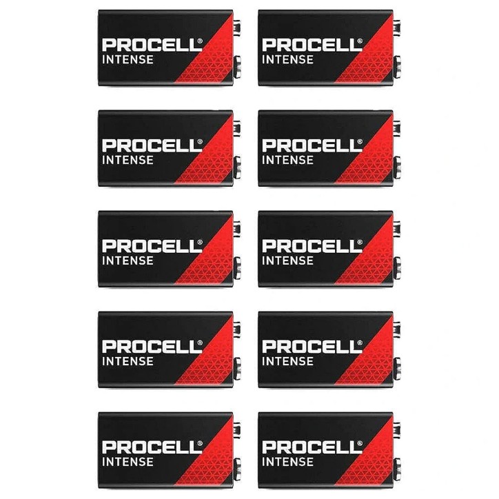 9V10-INTENSE Duracell Procell Intense Power 10 Batterie Pile 9V Alcalina 6LR61