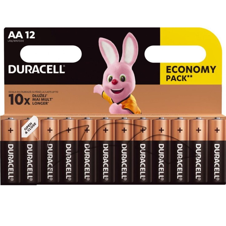 AA12-DURACELL Duracell Alkaline 12 Batterie AA Stilo LR6 1.5V