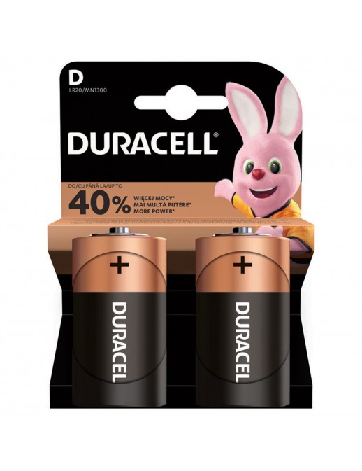 Duracell 2 Batterie Tipo D Torcia LR20 1.5V