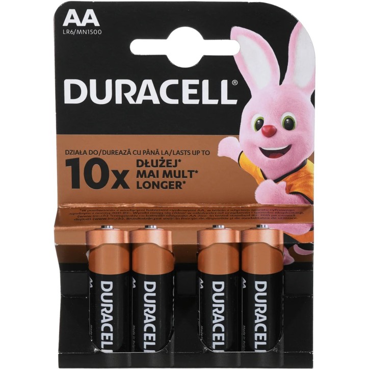 AA4-DURACELL Duracell Alkaline 4 Batterie AA Stilo LR6 1.5V