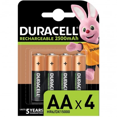AA4-RECH-DURACELL AA4-RECH-DURACELL Duracell Rechargeable 4 Batterie AA Stilo Ricaricabili HR6 1.2V Features XBT