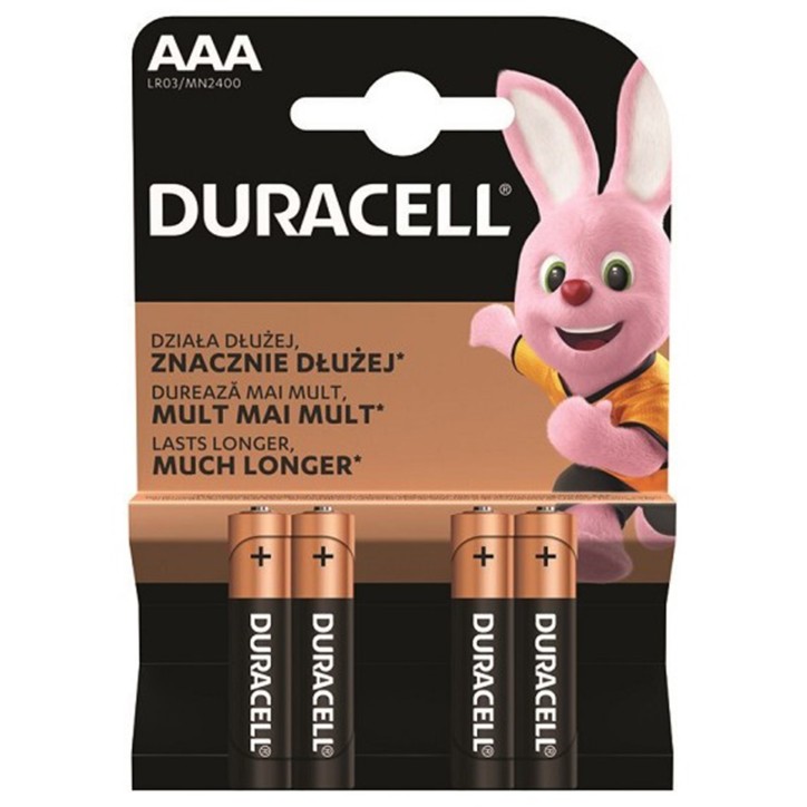 AAA4-DURACELL Duracell Alkaline 4 Batterie AAA Ministilo LR03 1.5V