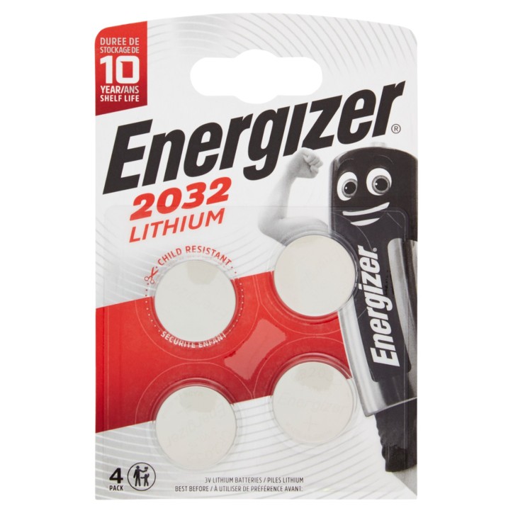 CR2032-4PZ-ENER Energizer 4 Batterie Tampone Al Litio CR 2032 3V