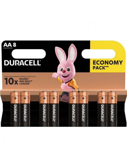 AA8-DURACELL Duracell Alkaline 8 Batterie AA Stilo LR6 1.5V