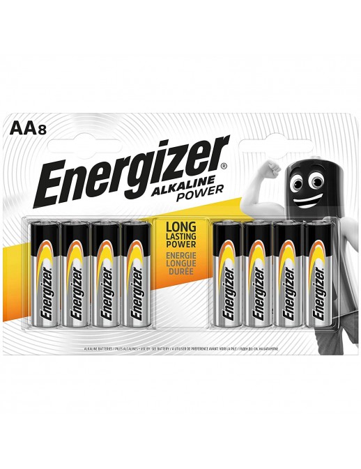 E300128003 Energizer Alkaline Power 8 Batterie AA Stilo LR6 1.5V