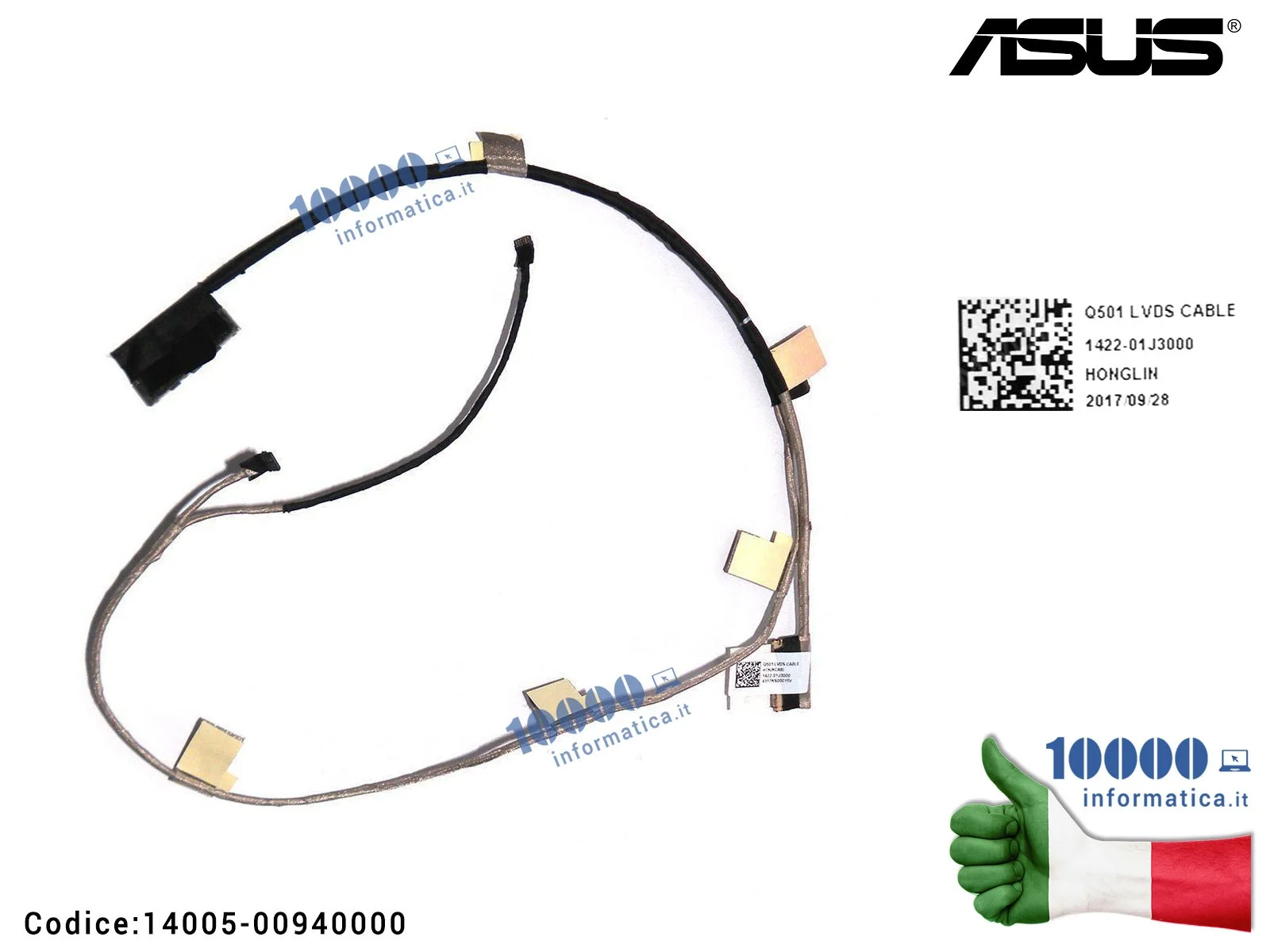 14005-00940000 Cavo Flat LCD ASUS Q501 Q501L Q501LA N541 N541L N541LA 1422-01J3000 (Full-HD) HONGLING LVDS CABLE