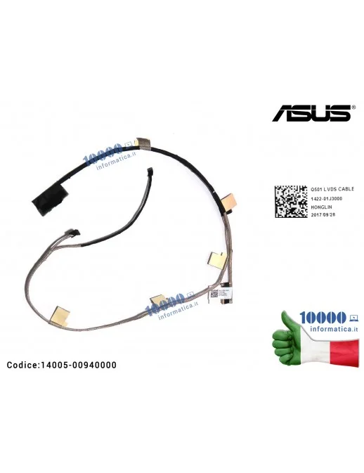 14005-00940000 Cavo Flat LCD ASUS Q501 Q501L Q501LA N541 N541L N541LA 1422-01J3000 (Full-HD) HONGLING LVDS CABLE