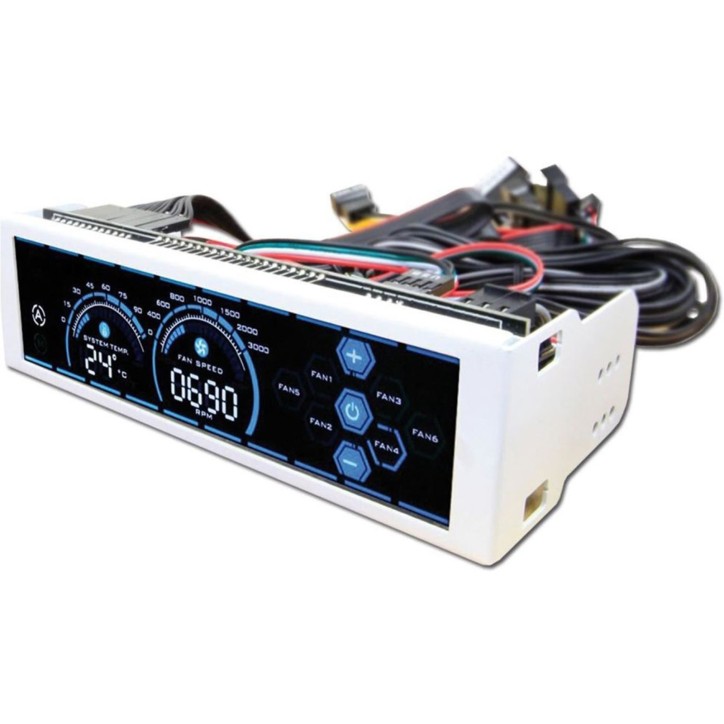 AR-FC1W Controller Ventole Touchscreen Blu LED 5,25" Bianco LC-Power AR-FC1W