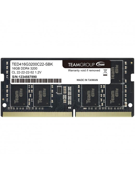 SOD-TED416G3200C22-S01 Team Group Memoria RAM DDR4 16GB SODIMM 3200 Mhz TED416G3200C22-S01