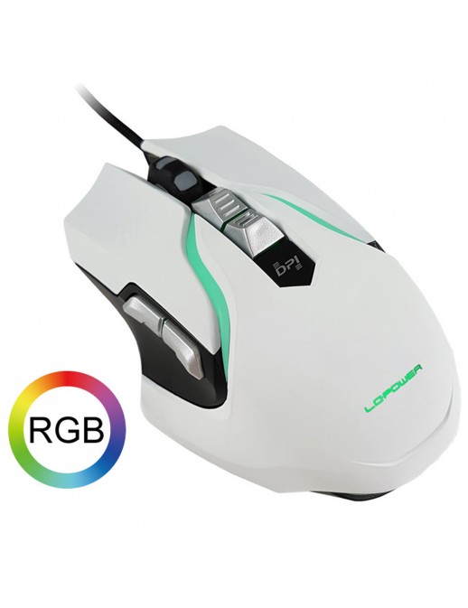LC-M715W LC-Power Mouse USB Gaming Bianco LED RGB 7 Pulsanti M715W