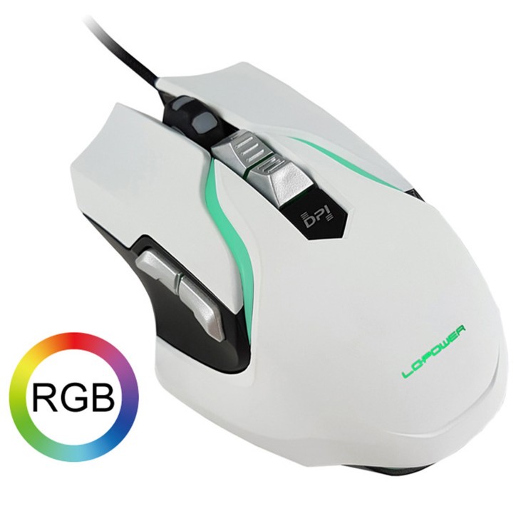 LC-M715W LC-Power Mouse USB Gaming Bianco LED RGB 7 Pulsanti M715W