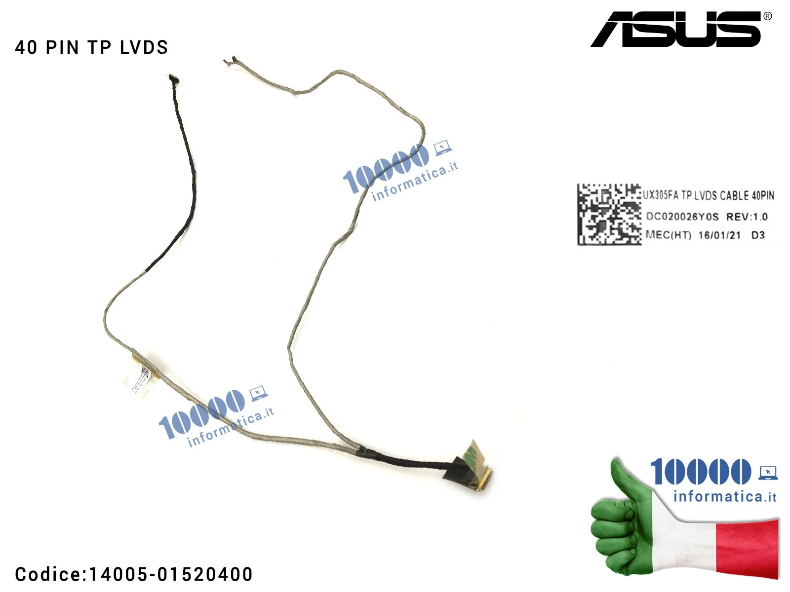 14005-01520400 Cavo Flat LCD ASUS [40 PIN] (TOUCH SCREEN) ZenBook UX305 UX305C UX305CA UX305F UX305FA UX305L UX305LA UX305LB ...