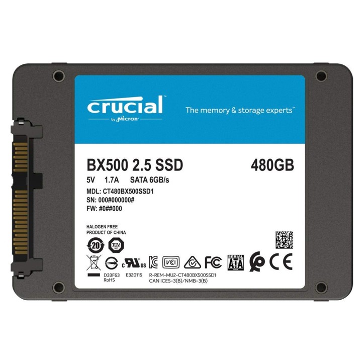 CT480BX500SSD1 Crucial CT480BX500SSD1 BX500 SSD 480GB SATA 3 2.5"