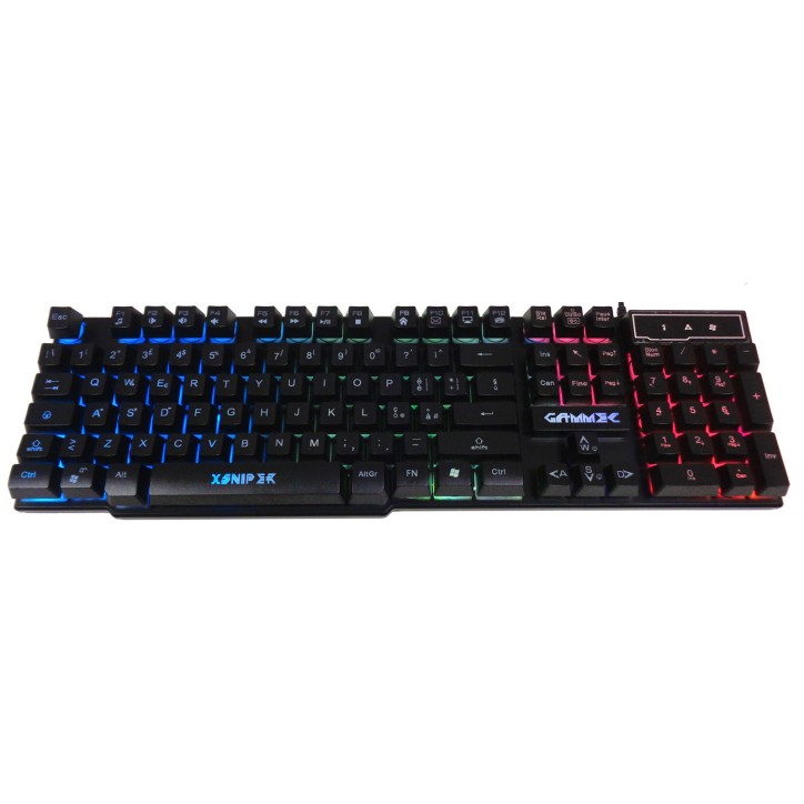 KBXSNI Tastiera USB Gaming Nera Retroilluminata RGB Rainbow Alantik KBXSNI