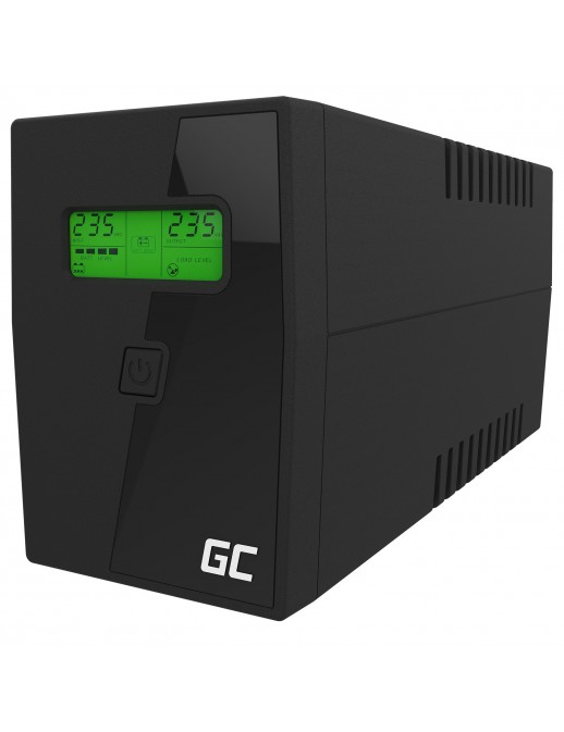 Greencell UPS Gruppo Di Continuità 600VA 2 Schuko UPS01LCD