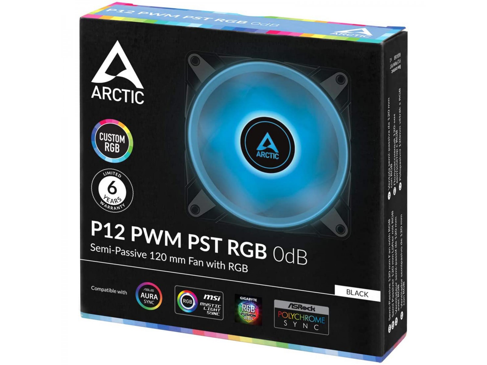 P12-PWM-PST-RGB ARCTIC P12 PWM PST RGB Ventola 12 Cm Led RGB Nero con Controllo PWM P12-PWM-PST-RGB ARCTIC P12 PWM PST RGB Ventola 12 Cm Led RGB Nero con Controllo PWM