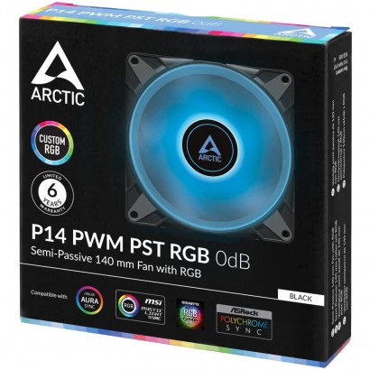 P14-PWM-PST-RGB P14-PWM-PST-RGB ARCTIC P14 PWM PST RGB Ventola 14 Cm Led RGB Nero con Controllo PWM Features XBT