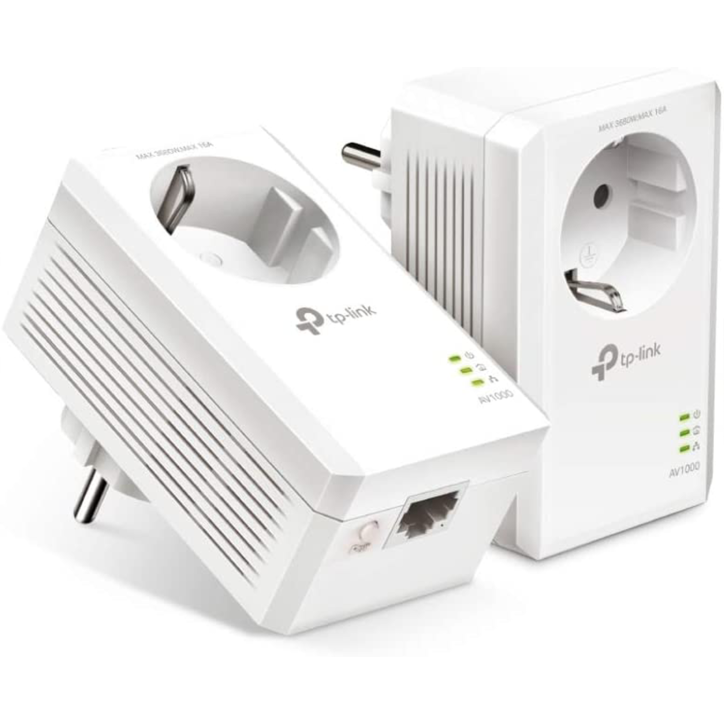 TL-PA7017P-KIT Kit Powerline TP-Link TL-PA7017P Con Presa Passante Schuko Ethernet 1000Mbps