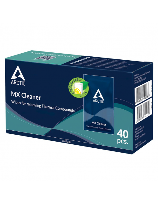 ARCTIC MX Cleaner Salviettine Detergenti per Pulizia Pasta Termica (Pacco da 40 Salviettine)