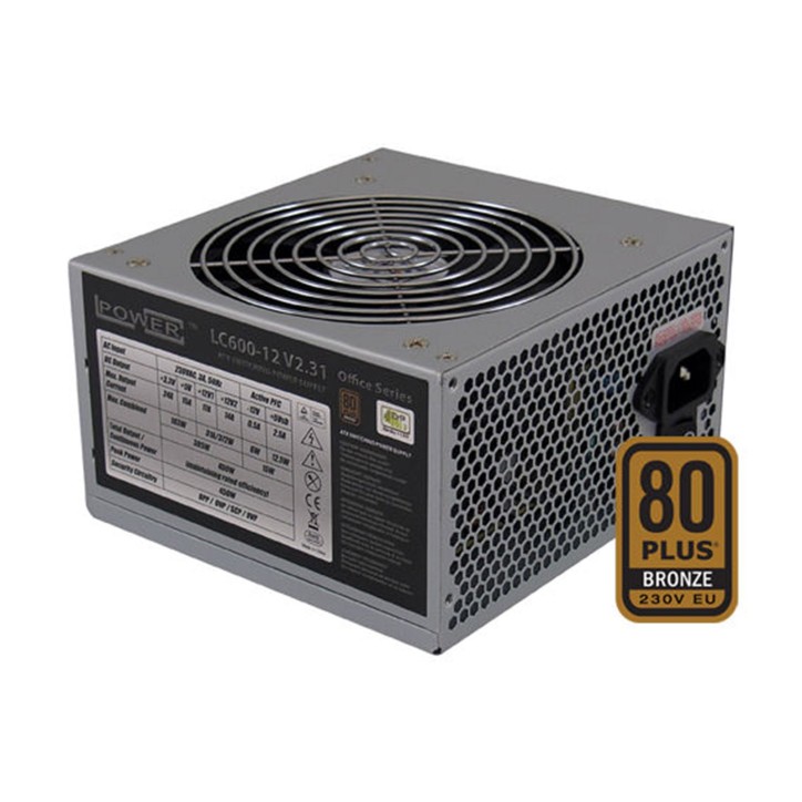 LC600-12 V2.31 LC-Power Alimentatore ATX 450W 80 Plus Bronze LC600-12 LC-POWER LC600-12 V2.31, 450W max., Active PFC, OVP/OPP/SCP/UVP