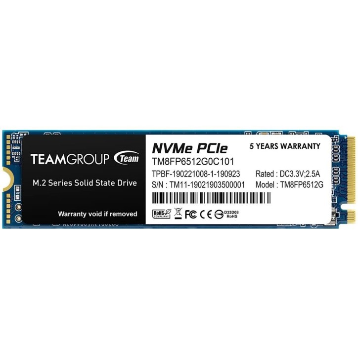 Team Group SSD 512GB MP33 M.2 NVMe PCIe Gen 3.0