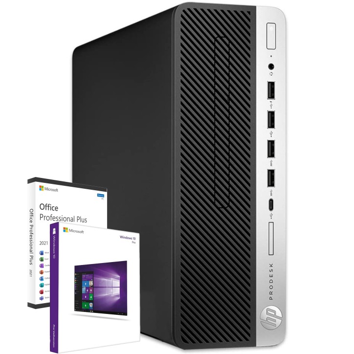 PROD-600G3-W10-OF21 HP ProDesk 600 G3 SFF Computer Intel i5-7400T Ram 8GB SSD 240GB Win 10 Pro Office 2021 (Ricondizionato Grado A)