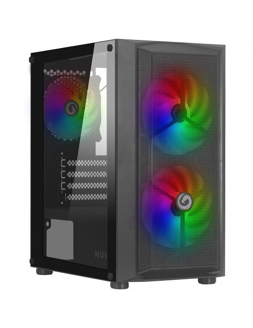 CS0322PW-R26K537 Nuwo Blitz R26 Case Micro-ATX Nero 3 Ventole RGB Rainbow
