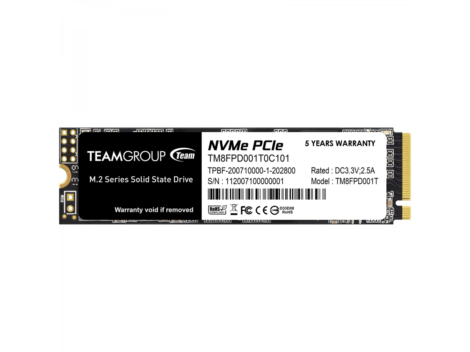 TM8FPD001T0C101 Team Group SSD 1TB MP33 PRO M.2 NVMe PCIe Gen 3.0 TM8FPD001T0C101 Team Group SSD 1TB MP33 PRO M.2 NVMe PCIe Gen 3.0
