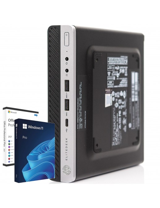 PROD-HP705G4-MINI-R5-W11-OF21 HP EliteDesk 705 G4 Mini PC Computer AMD Ryzen 5 Pro 2400GE Ram 16GB SSD 240GB Windows 11 Offic...