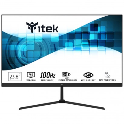 ITEK Monitor GWF 23.8" (24") Full HD, VA, 100Hz, 16:9, 5ms, HDMI, VGA, Speaker, LBL, Slim, Frameless