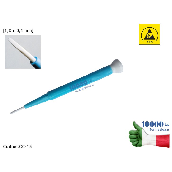 Cacciavite Giravite Ceramico Antistatico ESD [1,3 x 0,4 mm] Scheda Madre Notebook Smartphone Tablet BGA PCB Board