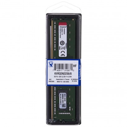 KVR32N22S6/8 Kingston Memoria RAM DDR4 8GB DIMM 3200 Mhz KVR32N22S6/8