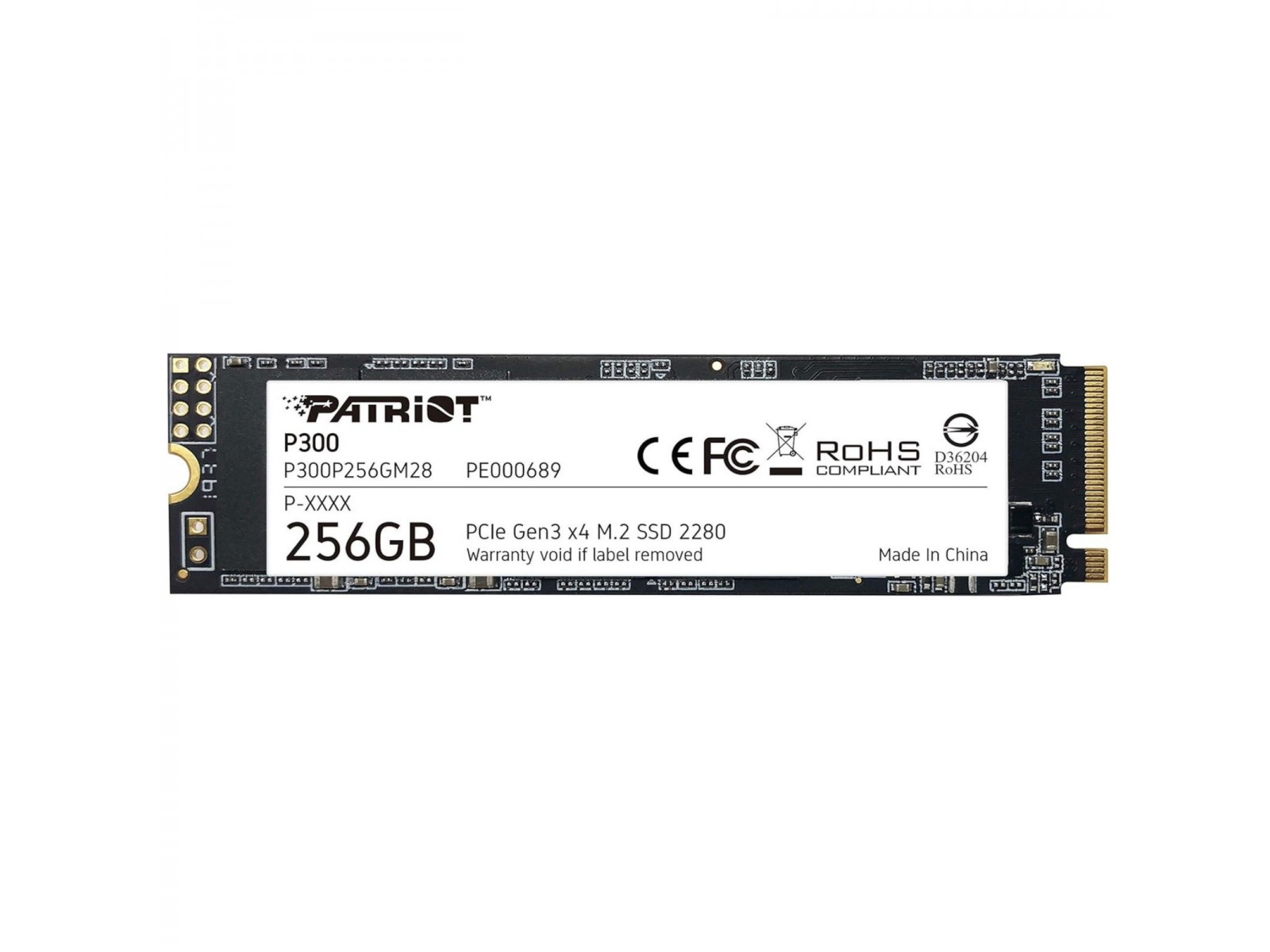 P300P256GM28 Patriot SSD 256GB P300 M.2 NVMe PCIe Gen 3.0 P300P256GM28 Patriot SSD 256GB P300 M.2 NVMe PCIe Gen 3.0