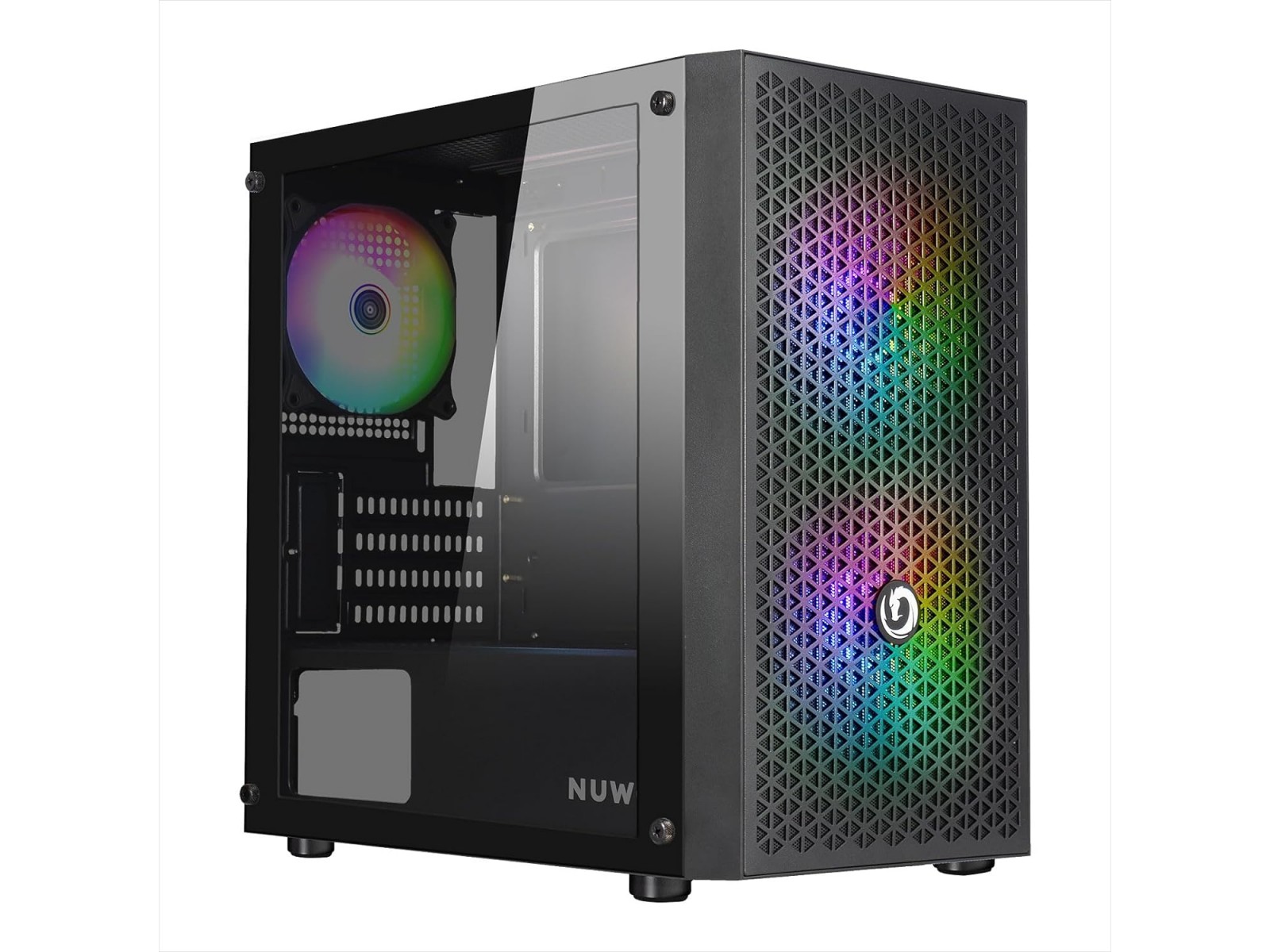 CS0322PW-R27K537 Nuwo Blitz R27 Case Micro-ATX Nero 3 Ventole RGB Rainbow CS0322PW-R27K537 Nuwo Blitz R27 Case Micro-ATX Nero 3 Ventole RGB Rainbow