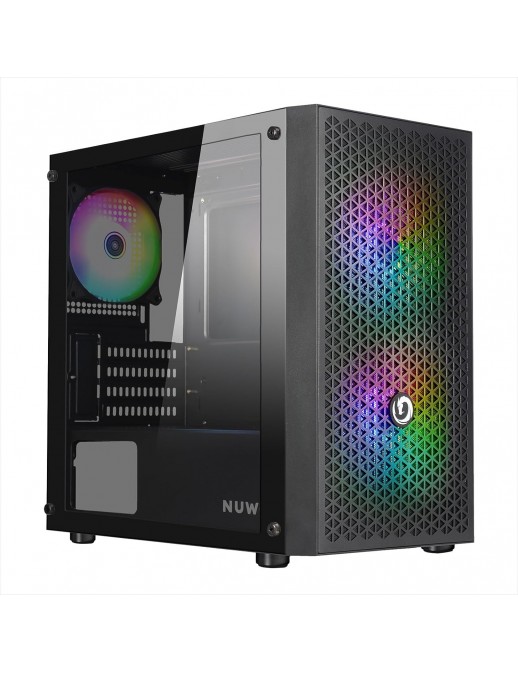 CS0322PW-R27K537 Nuwo Blitz R27 Case Micro-ATX Nero 3 Ventole RGB Rainbow