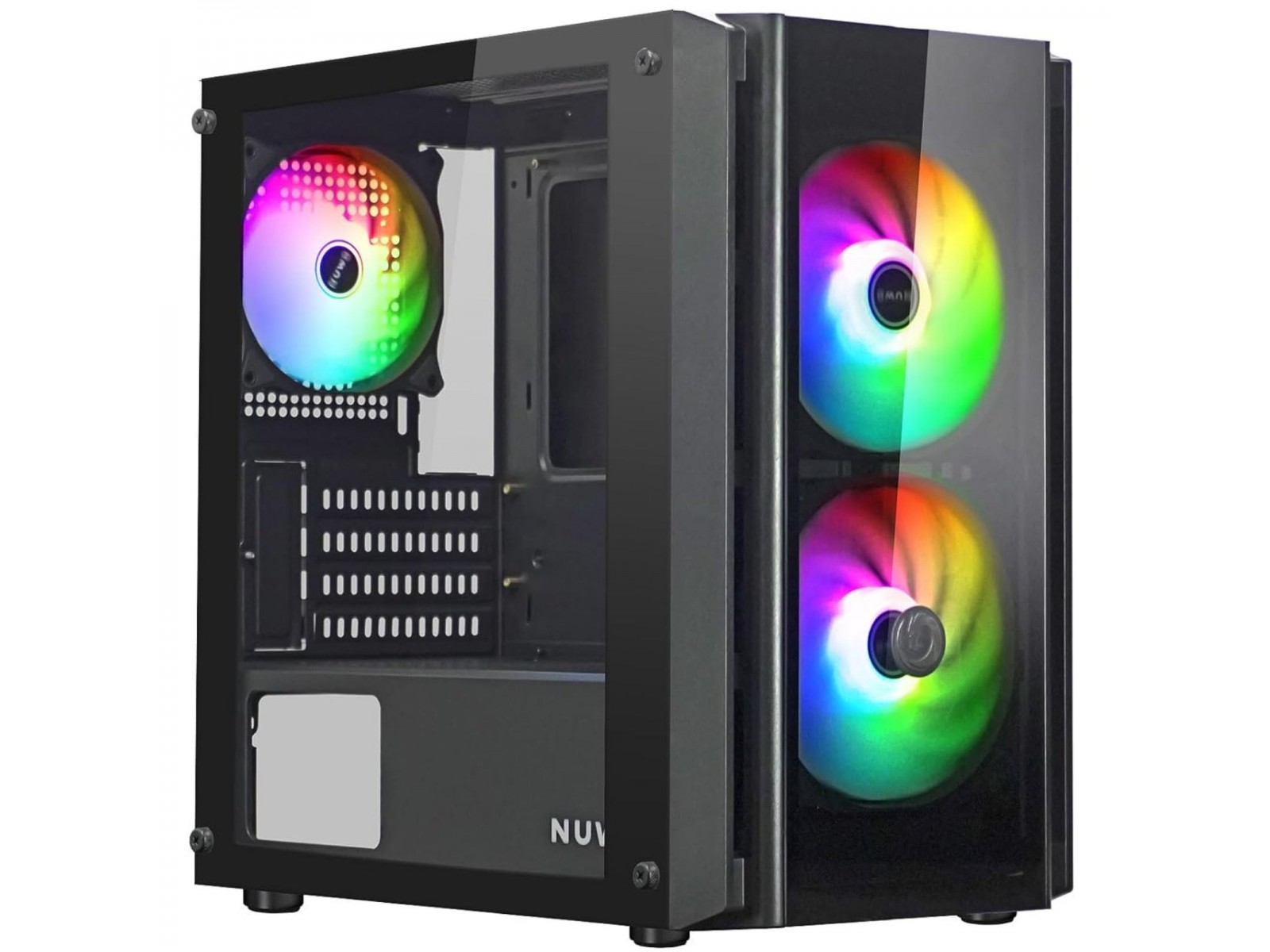 CS0322PW-R28K337 Nuwo Blitz R28 Case Micro-ATX Nero 3 Ventole RGB Rainbow CS0322PW-R28K337 Nuwo Blitz R28 Case Micro-ATX Nero 3 Ventole RGB Rainbow