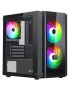 CS0322PW-R28K337 Nuwo Blitz R28 Case Micro-ATX Nero 3 Ventole RGB Rainbow