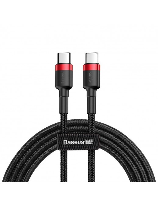 Baseus CATKLF-H91 Cavo USB Type-C a USB Type-C Quick Charge 3.0 60W 2 Metri Rosso e Nero