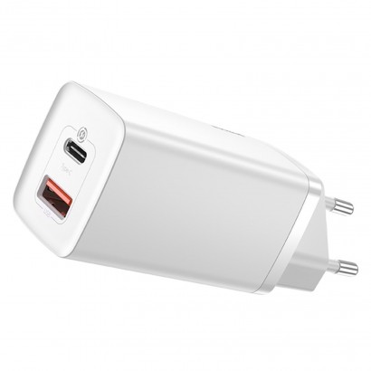 Baseus CCGAN2L-B01 Caricatore Alimentatore Da Rete 65W Bianco