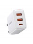 CCXJ-E02 Baseus CCXJ-E02 Quick Charger Caricatore Alimentatore Da Rete 30W 2 USB + 1 USB-C Bianco