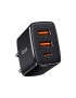 CCXJ-E01 Baseus CCXJ-E02 Quick Charger Caricatore Alimentatore Da Rete 30W 2 USB + 1 USB-C Nero