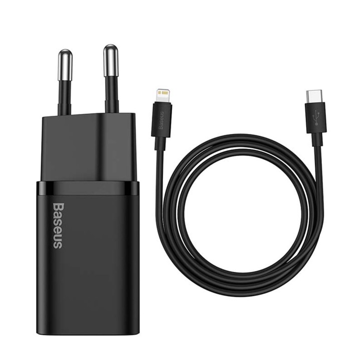 TZCCSUP-L01 Baseus TZCCSUP-L02 Super Si Quick Charger Caricatore Alimentatore da Rete USB-C 20W + Cavo USB-C a USB-C 1 Metro Nero TZCCSUP-L01 Baseus TZCCSUP-L02 Super Si Quick Charger Caricatore Alimentatore da Rete USB-C 20W + Cavo USB-C a USB-C 1 Metro Nero