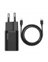 TZCCSUP-L01 Baseus TZCCSUP-L02 Super Si Quick Charger Caricatore Alimentatore da Rete USB-C 20W + Cavo USB-C a USB-C 1 Metro ...
