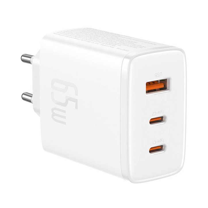 Baseus P10152301213-00 OS-Cube PRO Fast Charge Caricatore Alimentatore Da Rete 65W Bianco